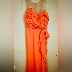 Elegant Orange Evening Gown